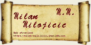 Milan Milojičić vizit kartica